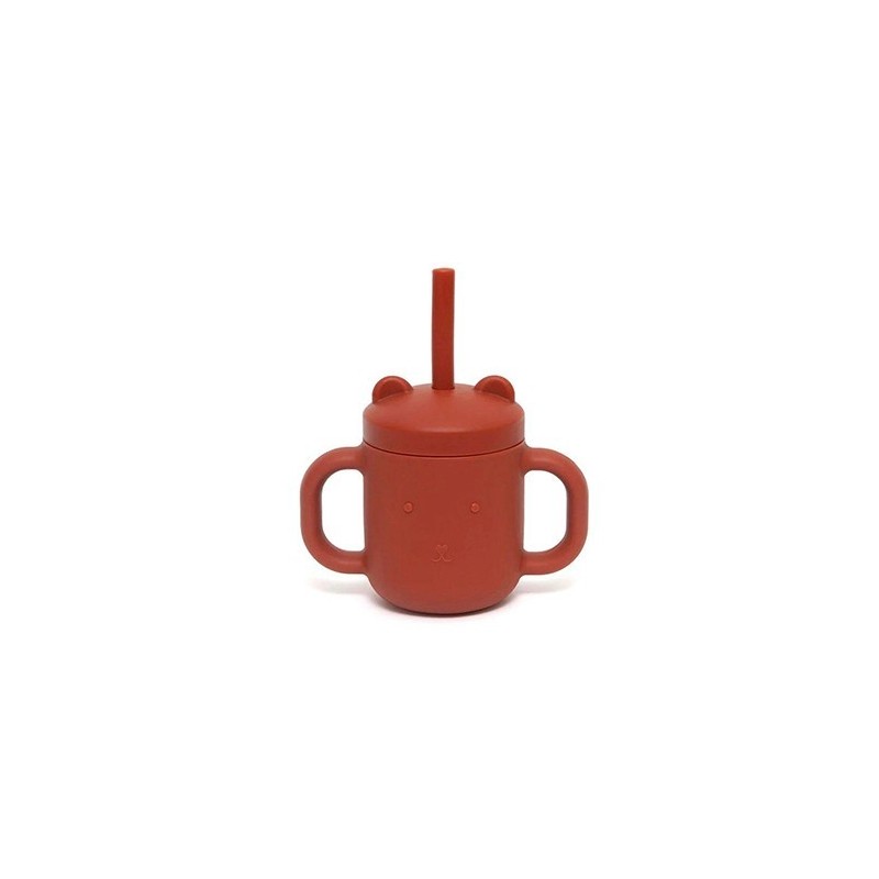 Taza de silicona con asas y pajita clay Taza de silicona con asas y pajita clay