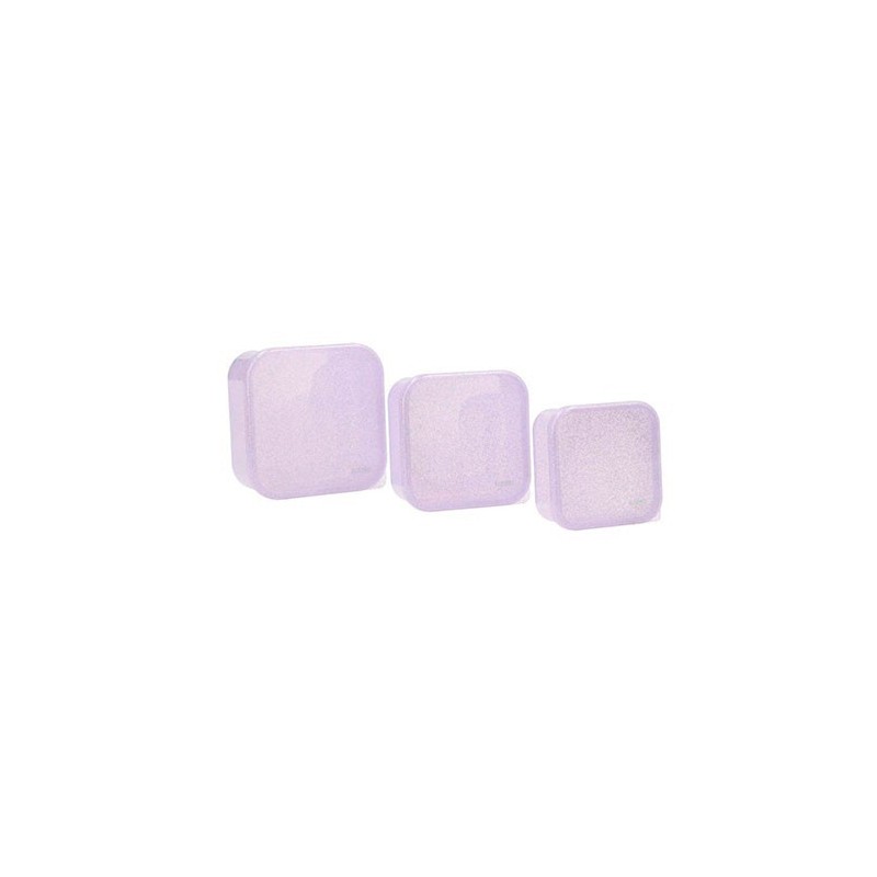 3 cajas de almuerzo Glitter lilac