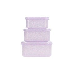 3 cajas de almuerzo Glitter lilac