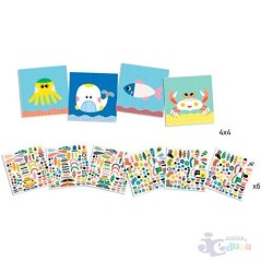 Crear con pegatinas animales marinos