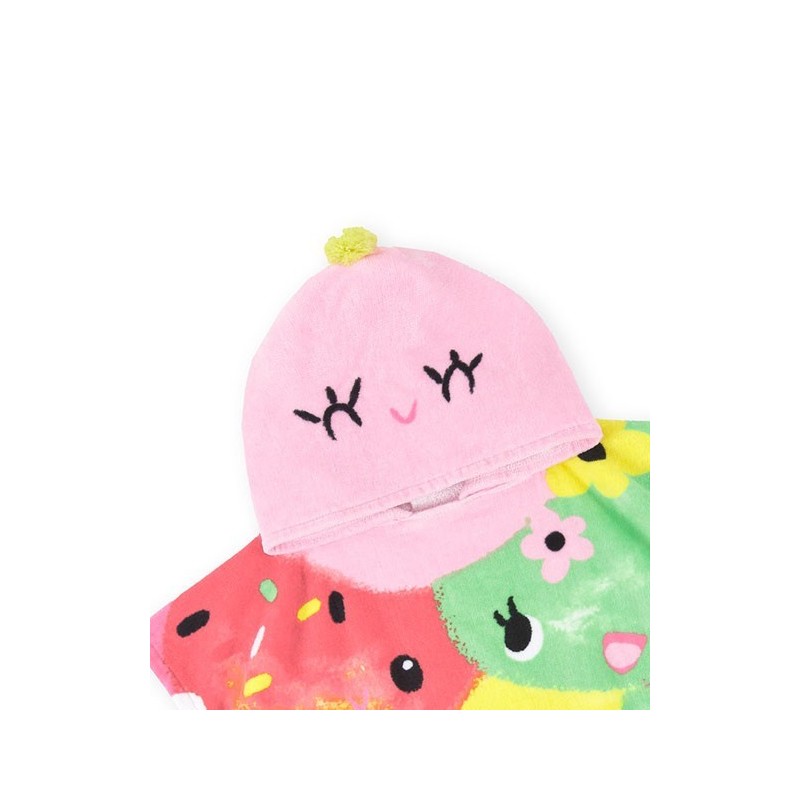 Toalla poncho rosa Creamy Ice
