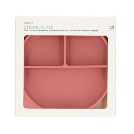 Plato con ventosa silicona Brick Blush