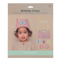 Corona de cumpleaños con números Rosa de Little Dutch