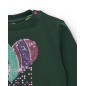 Sudadera verde con corazón de lentejuelas colección Cyber Dino