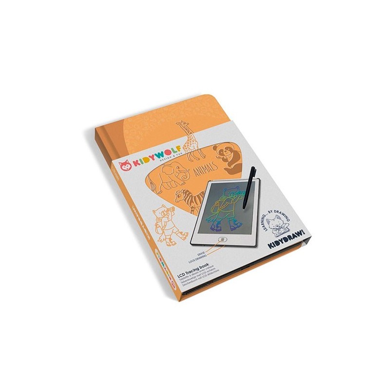 Kidydraw Mini Animales Kidywolf - Tableta de Dibujo Portátil (Edición Amarilla)