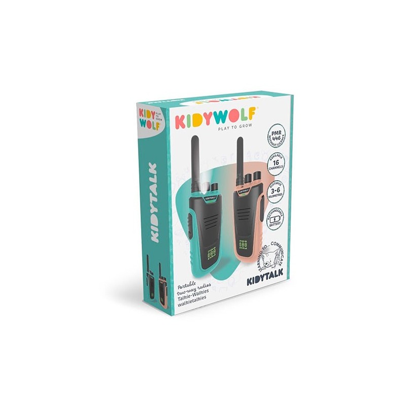 Walkie-Talkies Kidytalk Kidywolf (Natural y Cian) - El Regalo Sin Pantallas Walkie-Talkies Kidytalk Kidywolf (Natural y Cian) - El Regalo Sin Pantallas