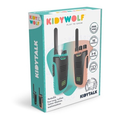 Walkie-Talkies Kidytalk Kidywolf Natural/Cian | La Comba Infantil