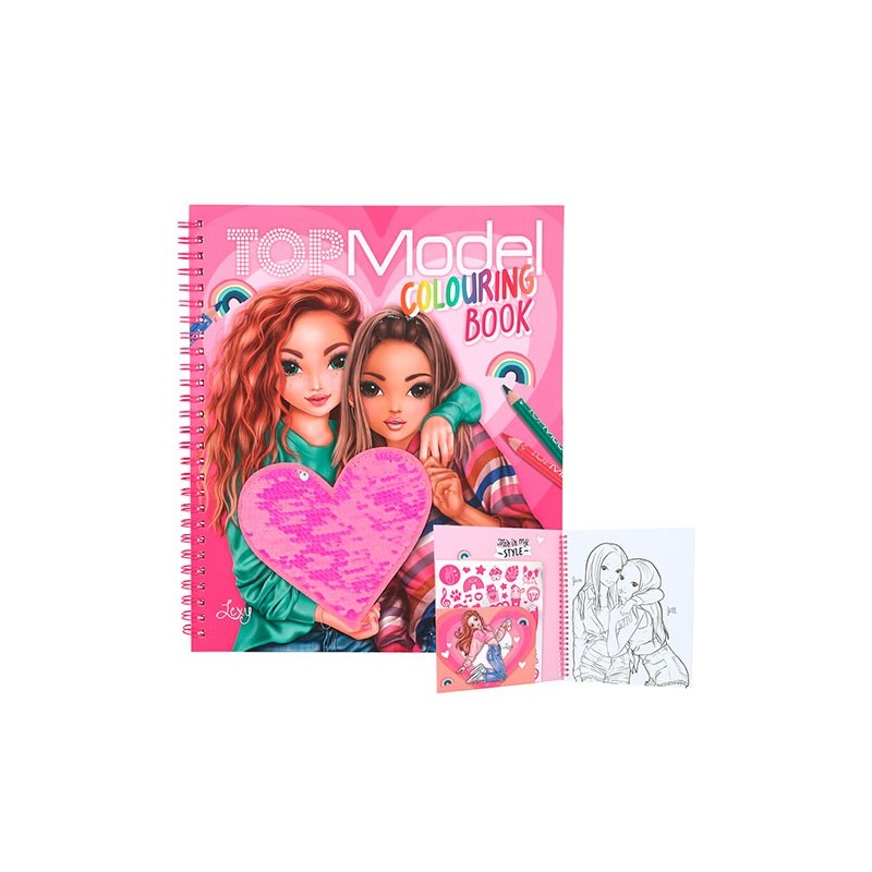 Libro para colorear Corazón lentejuelas Top Model