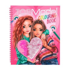 Libro para colorear Corazón lentejuelas Top Model