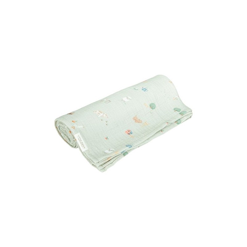 Muselina 120x120 tejido muslin Little Farm