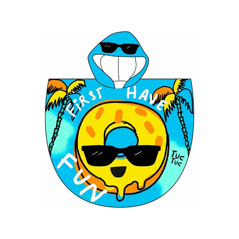 Toalla-Poncho Donuts azul