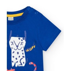 Camiseta  niño en color azul con estampado de animales de Tuc Tuc