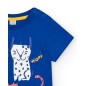 Camiseta azul estampada con animales