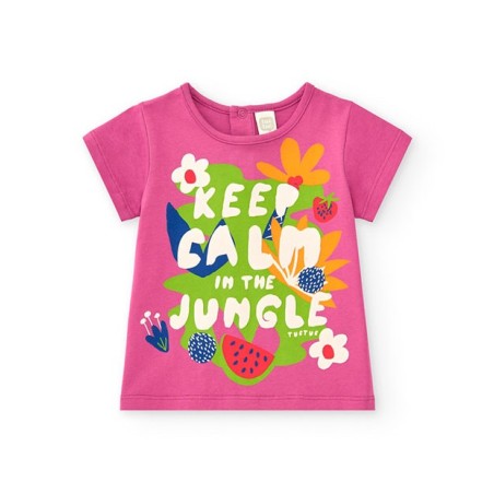 Camiseta lila Keep Calm in the Jungle de Tuc Tuc.