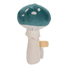 Sonajero de tela con forma de seta en color verde y crema de la colección Forest Friends de Little Dutch