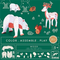 Colorear-construir-jugar El Bosque de Djeco