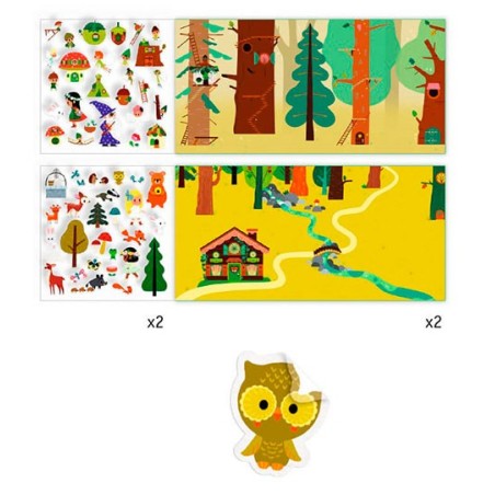 Libro de Pegatinas Reutilizables "El Bosque Mágico" - Djeco