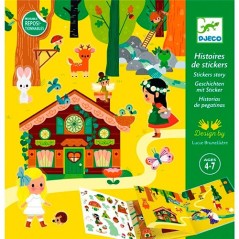 Set de pegatinas reutilizables con estuche rígido y panoramas del bosque mágico de Djeco La Comba