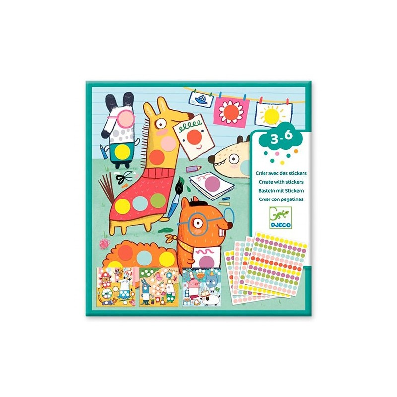 Crear con Pegatinas Animalitos 3-6 años