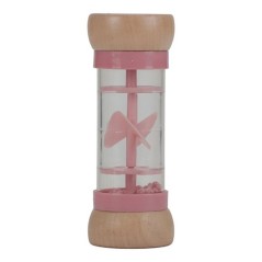 Sonajero de lluvia cilíndrico con extremos de madera y detalles en color rosa de la colección Fairy Garden de Little Dutch