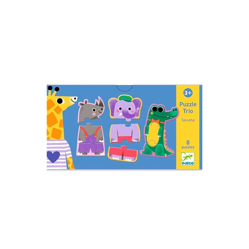 Educativos Puzzle Duo Trio Savana +3 años.