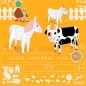 Colorear-construir-jugar La Granja de Djeco.
