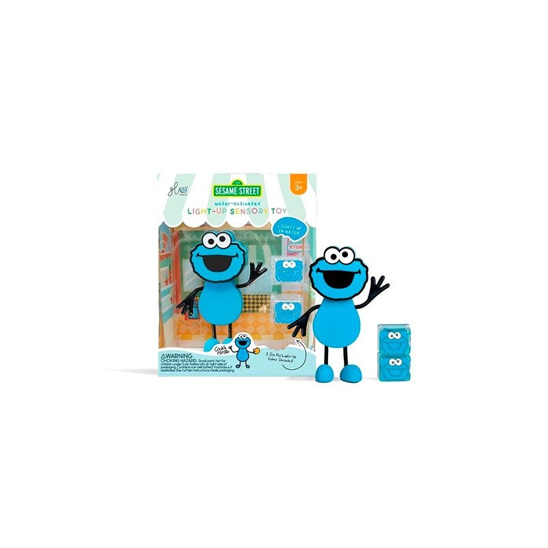 Set Personaje Cookie Monster + 2 cubos luz azul Set Personaje Cookie Monster + 2 cubos luz azul