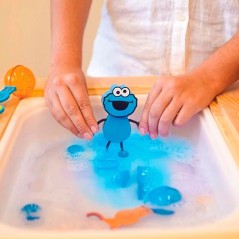 Set Personaje Cookie Monster + 2 cubos luz azul de Glopals