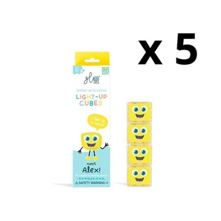 Set pack 5 cubos luz amarillo Alex de Glopals.