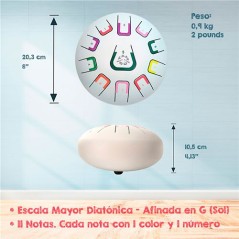 Tambú 8" 11 notas - Blanco mate