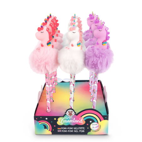Bolígrafo gel con Pom-Pom y Unicornio de Dreamland.