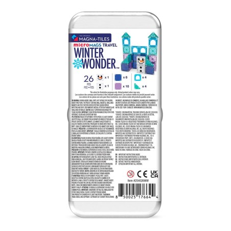 Magna-Tiles microMags Winter Travel Set - Set de Viaje Magnético (26 piezas)