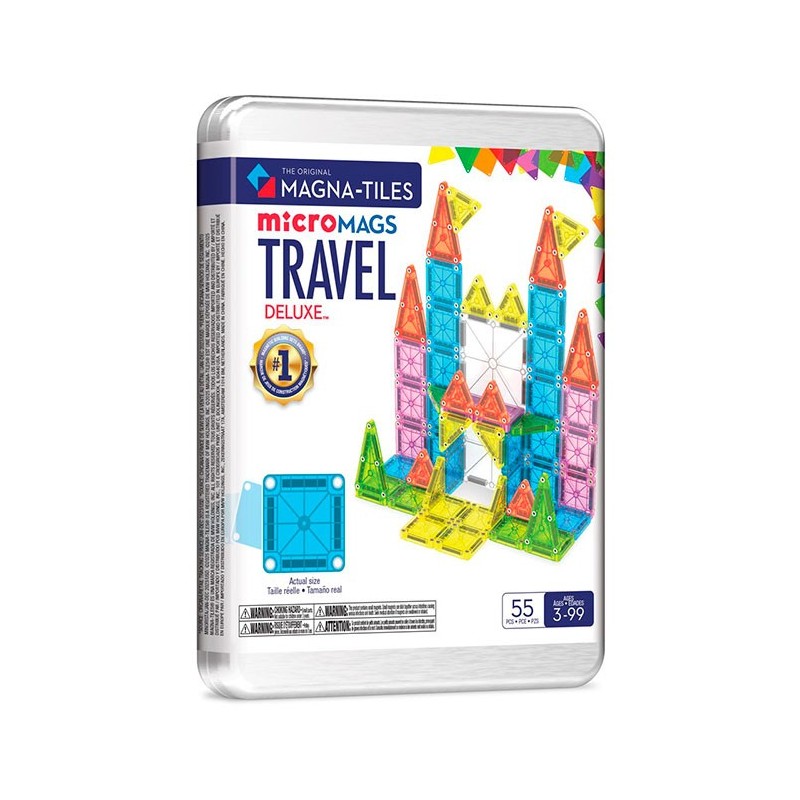 Magna-Tiles microMags Luxe Travel Set - El Set de Viaje Más Completo (55 piezas)