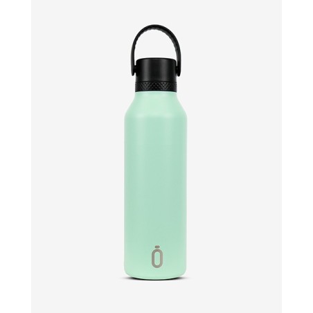 Botella térmica Runbott Mii 60 en color verde menta con acabado mate y tapón negro con asa