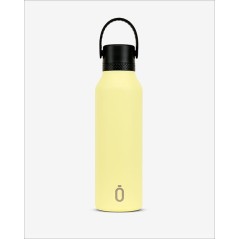 Botella térmica Runbott Mii 60 color amarillo vainilla pastel con acabado mate y recubrimiento interior cerámico.