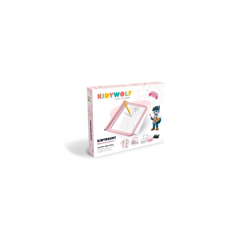 KIDYDRAW-PRO Rosa Kidywolf - Mesa de Luz Portátil para Diseño de Moda y Dibujo KIDYDRAW-PRO Rosa Kidywolf - Mesa de Luz Portátil para Diseño de Moda y Dibujo