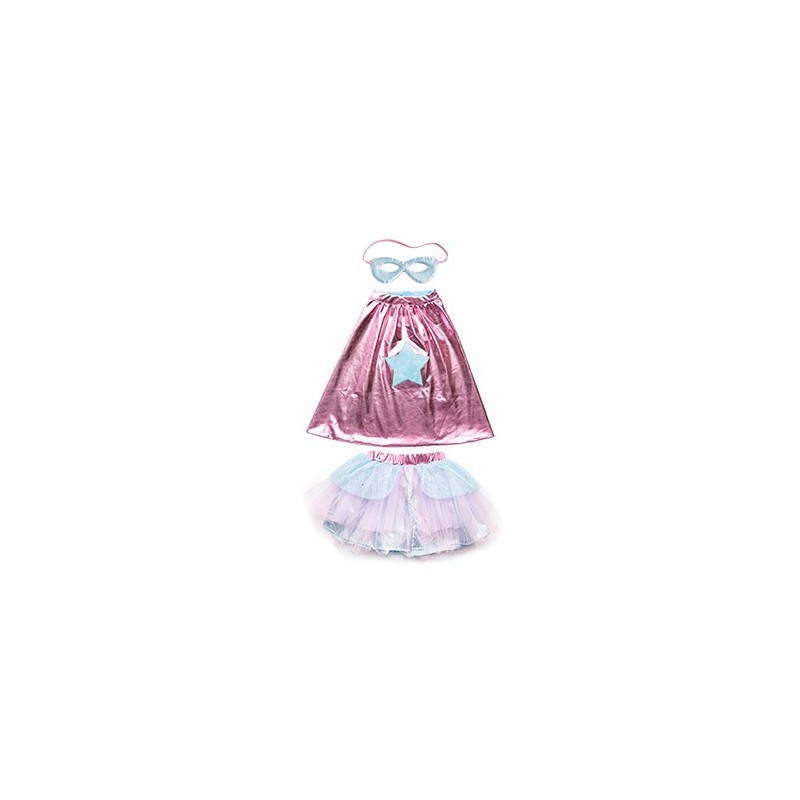Super-Duper Tutu Cape & Maske Pink/Light Blue 4-6 años Super-Duper Tutu Cape & Maske Pink/Light Blue 4-6 años