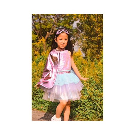 Super-Duper Tutu Cape & Maske Pink/Light Blue 4-6 años