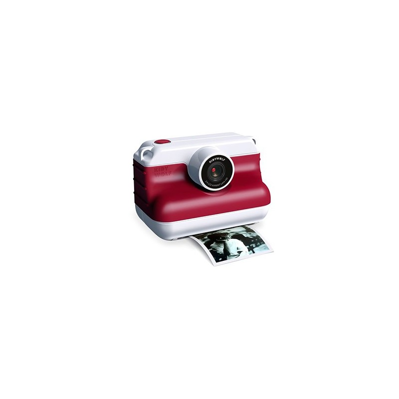 Cámara Instantánea Infantil K-PRINT Kidywolf - Color Rojo Caldera (Impresión Térmica)