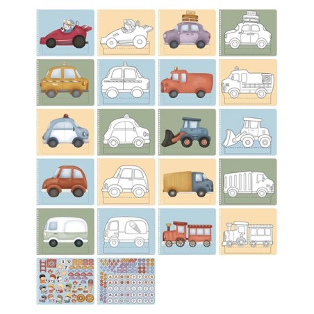 Libro Recorta y Pinta Vehículos Little Dutch