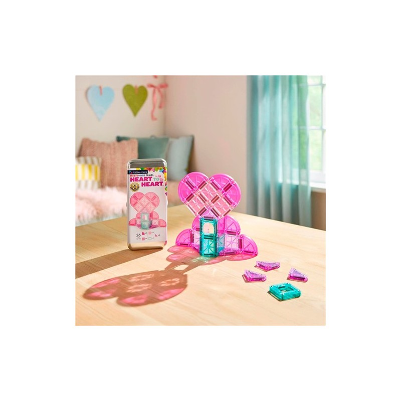 Magna-Tiles microMags Heart Travel Set - Set de Viaje Magnético (26 piezas)