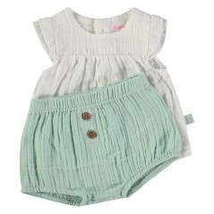 Conjunto Bebé 2 piezas Verde Agua Primavera-Verano 2026.