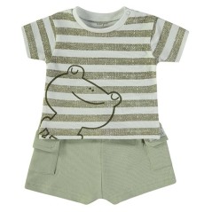 Conjunto de verano para bebé de 2 piezas-Diseño rayas y Ranita-Babybol