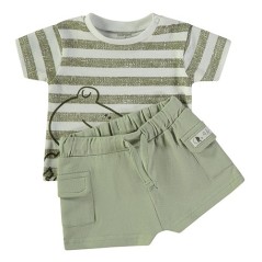 Conjunto de verano para bebé de 2 piezas-Diseño rayas y Ranita-Babybol