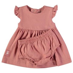 Conjunto Bebé Rosa Palo: Vestido + Braga + cinta- lacombainfantil.com