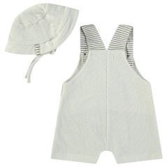 Peto Bebé con gorro a juego blanco.