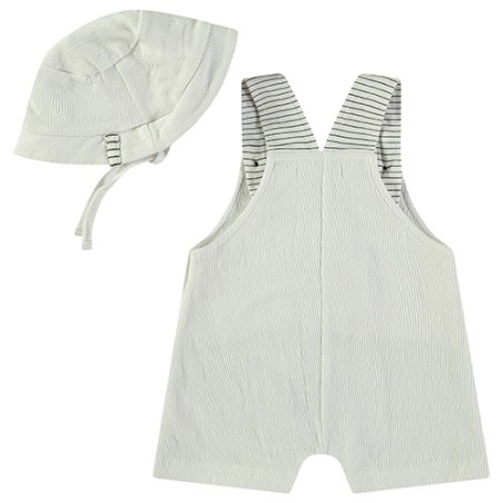 Peto Bebé con gorro a juego blanco.