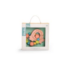 Sonajero Mordedor Madera y Silicona Tortuga Moulin Roty - Petits Lapins