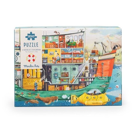 Puzzle Barco de Exploración Moulin Roty - Le Jardin du Moulin (200 piezas)