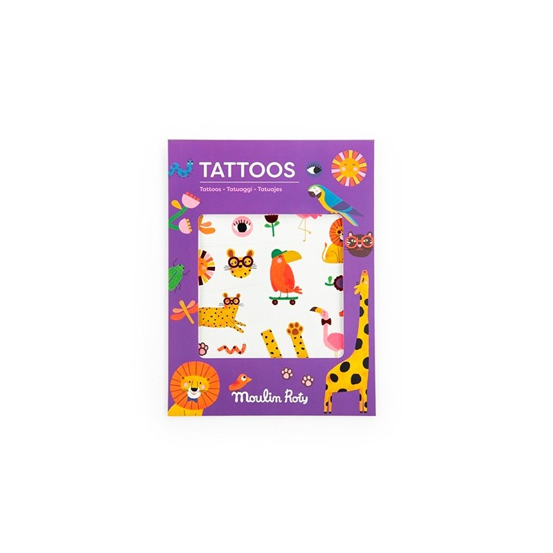 Tatuajes Temporales para Niños Moulin Roty - Les Toupitis (Seguros y Coloridos)